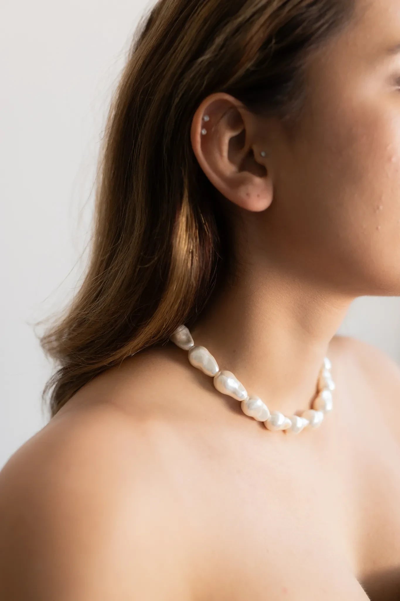Miami baroque pearl necklace - barok parel ketting