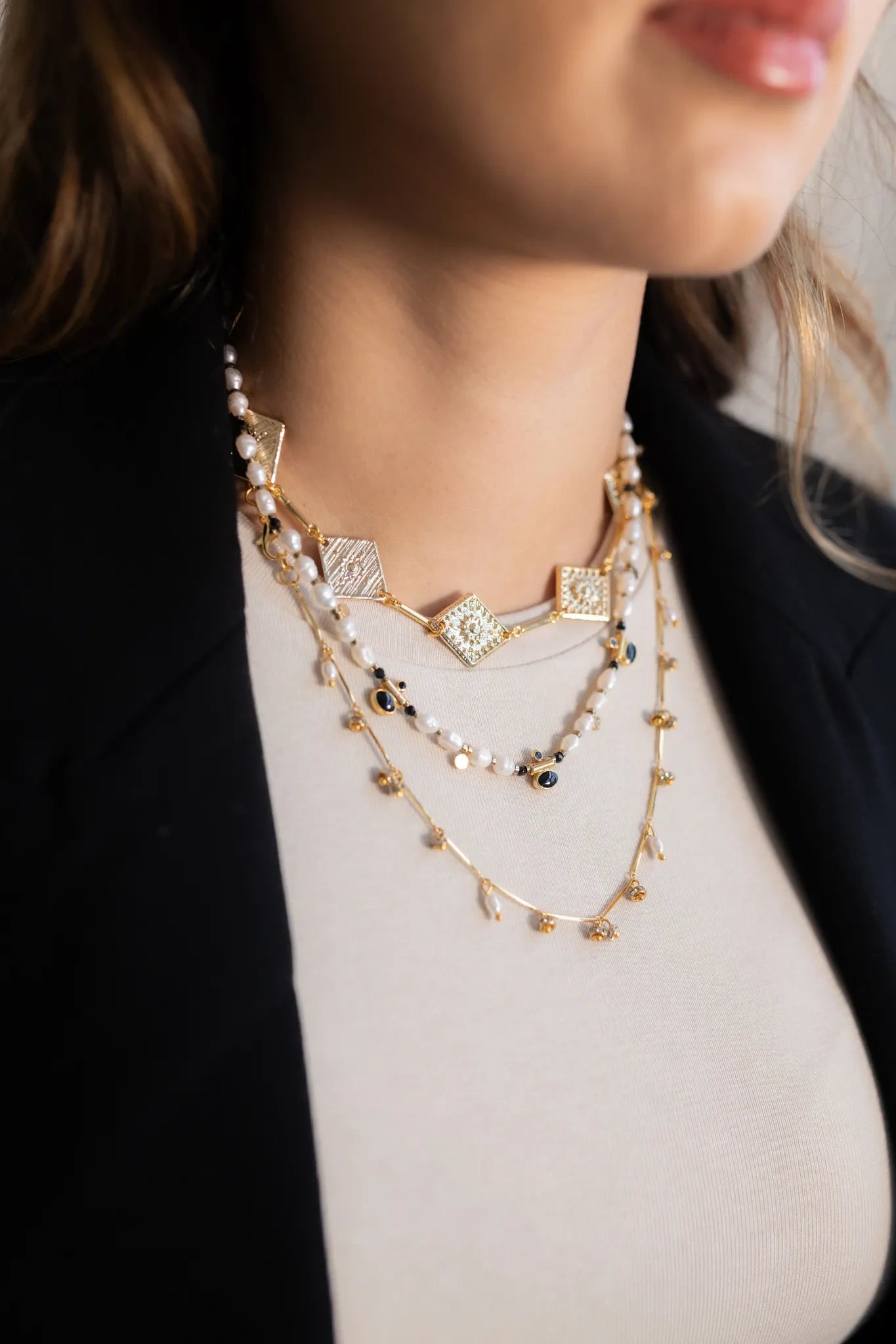 Sunrise necklace - gouden ketting dames