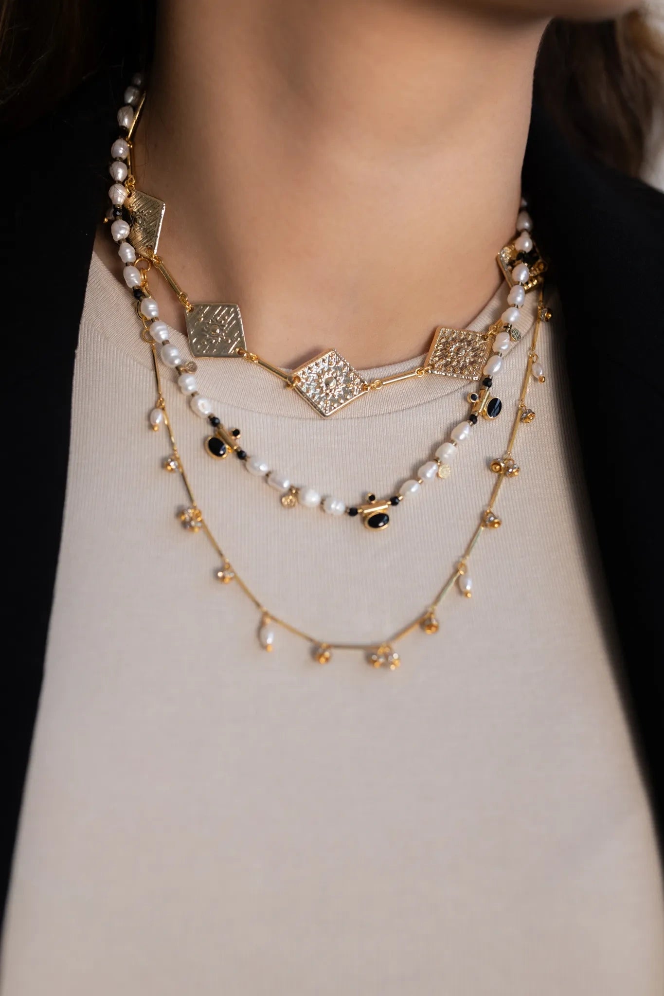 Sunrise necklace - gouden ketting dames